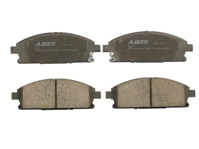 Комплект гальмівних колодок передн, ACURA MDX HONDA CR-Z INFINITI Q45 I, Q45 II, QX4 NISSAN CARAVAN, PATHFINDER II, QUEST, TERRANO II, X-TRAIL I 1.5H-4.1 10.92- ABE C11066ABE (фото 1)