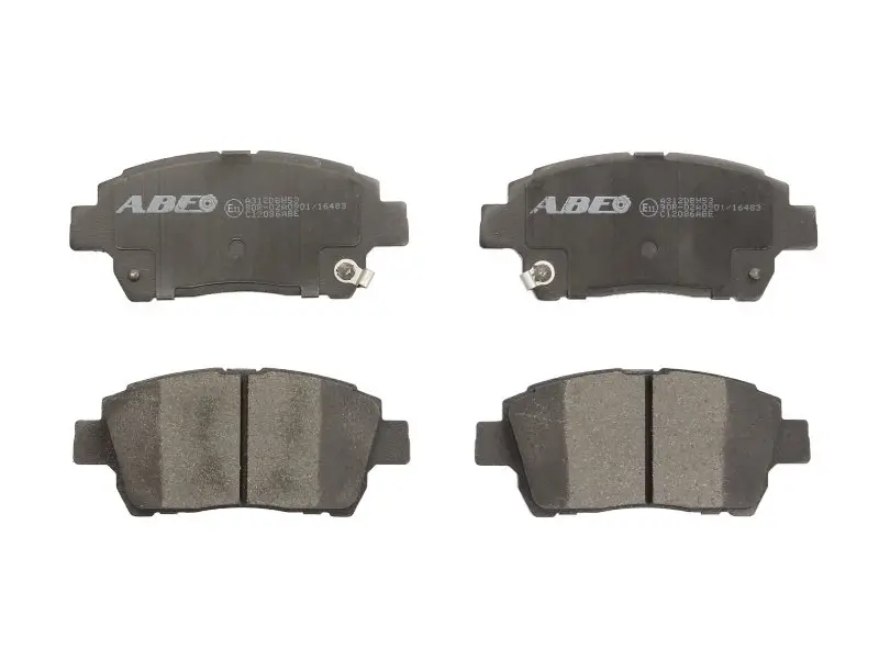 Комплект гальмівних колодок передн, TOYOTA ALLION I, ALTEZZA, BB I, BB II, BREVIS, CALDINA, CELICA, COROLLA, COROLLA VERSO, CROWN, ECHO, IQ, ISIS, IST, MARK II IX, MARK X I 1.0-3.0 05.97- ABE C12086ABE (фото 1)