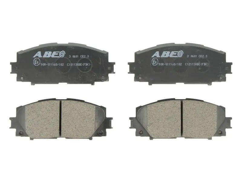 Комплект гальмівних колодок передн, GREAT WALL VOLEEX C20R LEXUS CT TOYOTA ALLION I, ALLION II, BB I, CHASER, COROLLA, IST, MARK II VI, NOAH/VOXY, OPA, PREMIO, PRIUS, PRIUS C 1.0-3.5 08.88- ABE C12113ABE (фото 1)