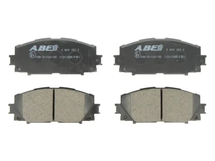 Комплект гальмівних колодок передн, GREAT WALL VOLEEX C20R LEXUS CT TOYOTA ALLION I, ALLION II, BB I, CHASER, COROLLA, IST, MARK II VI, NOAH/VOXY, OPA, PREMIO, PRIUS, PRIUS C 1.0-3.5 08.88- ABE C12113ABE