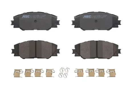 Комплект гальмівних колодок передн, PONTIAC VIBE TOYOTA ALLION II, AURIS, CAMRY, COROLLA, MARK X ZIO I, MIRAI, NOAH/VOXY, PREMIO, PRIUS C, PRIUS PLUS, RACTIS, RAV 4 III 1.0-Electric 09.05- ABE C12122ABE-P