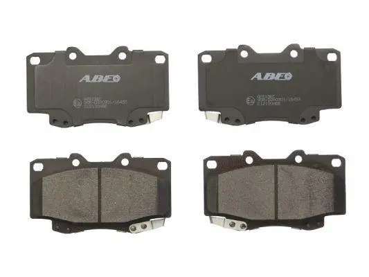 Комплект гальмівних колодок передн, TOYOTA FORTUNER, HILUX IV, HILUX V, HILUX VI, HILUX VII, LAND CRUISER 90, LAND CRUISER PRADO, PICNIC, PREVIA II 2.0-4.0 01.85- ABE C12130ABE (фото 1)