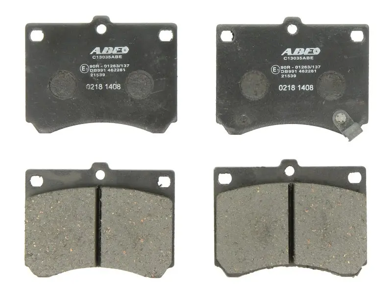 Комплект гальмівних колодок передн, FORD USA ESCORT MAZDA 121 I, 323 C IV, 323 C V, 323 F IV, 323 F V, 323 F VI, 323 III, 323 P V, 323 S IV, 323 S V, 323 S VI, MX-3 1.5-2.0D 11.86-05.04 ABE C13035ABE (фото 1)