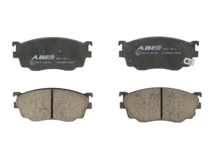 Комплект гальмівних колодок передн, MAZDA 323 F VI, 323 S VI, 6, 626 IV, 626 V, PREMACY 1.6-2.0D 08.93-08.07 ABE C13046ABE