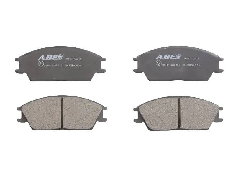Комплект гальмівних колодок передн, HONDA ACCORD II HYUNDAI ACCENT, ACCENT I, ACCENT II, ELANTRA III, GETZ, LANTRA I, PONY, PONY / EXCEL, S, SONATA III 1.1-2.0 09.83-12.10 ABE C14020ABE (фото 1)