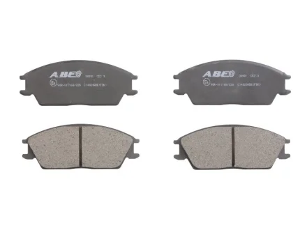 Комплект гальмівних колодок передн, HONDA ACCORD II HYUNDAI ACCENT, ACCENT I, ACCENT II, ELANTRA III, GETZ, LANTRA I, PONY, PONY / EXCEL, S, SONATA III 1.1-2.0 09.83-12.10 ABE C14020ABE