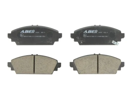Комплект гальмівних колодок передн, HONDA ACCORD VI, CIVIC VII, CR-V II, S2000 1.6-2.4 03.97- ABE C14041ABE