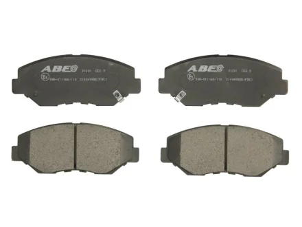 Комплект гальмівних колодок передн, HONDA ACCORD IX, ACCORD VII, CITY IV, CIVIC IX, CIVIC X, CR-V I, CR-V II, CR-V IV, CR-V V, ELEMENT, ODYSSEY, PILOT 1.0-3.5 01.99- ABE C14049ABE
