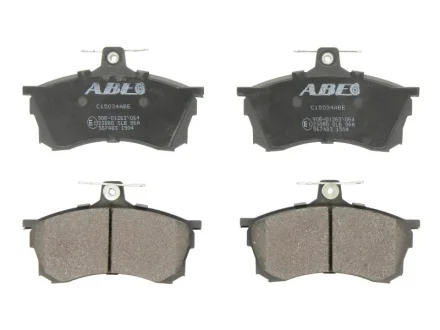 Комплект гальмівних колодок передн, MITSUBISHI CARISMA, COLT VI, DELICA / SPACE GEAR, ECLIPSE, ECLIPSE II, ECLIPSE III, L 300 III, L200, L400, LANCER IV, LANCER V, LANCER VII 0.7-3.5 03.80- ABE C15034ABE