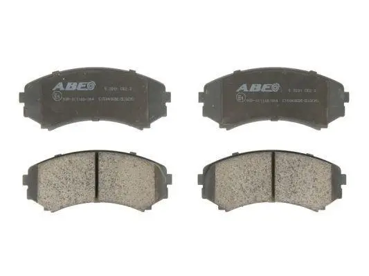 Комплект гальмівних колодок передн, MAZDA MPV I MITSUBISHI ECLIPSE, ECLIPSE II, ECLIPSE III, ENDEAVOR, GRANDIS, L200, LANCER VII, LANCER VIII, OUTLANDER I, OUTLANDER III 1.6-4.5 11.86- ABE C15040ABE (фото 1)
