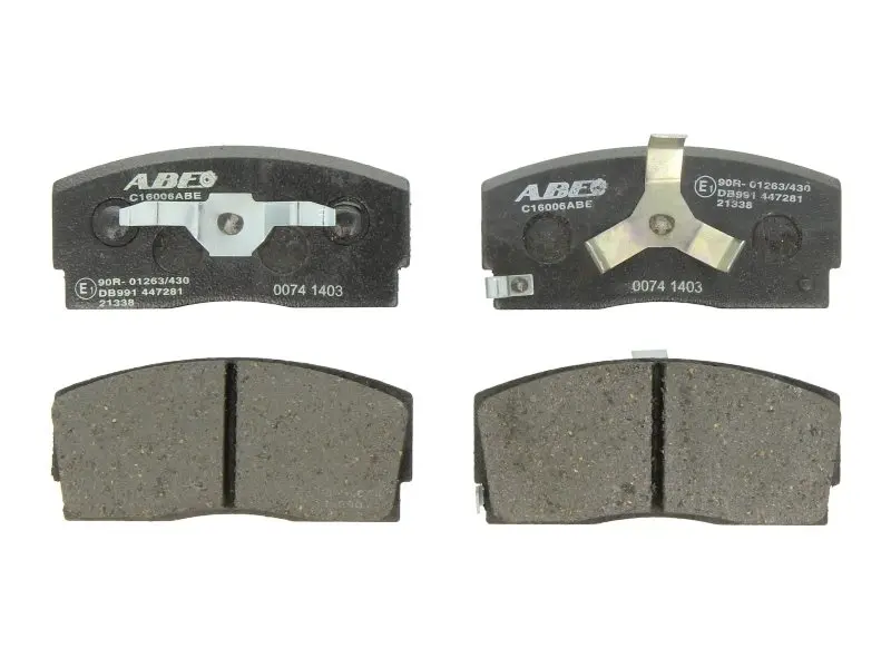 Комплект гальмівних колодок передн, DAIHATSU APPLAUSE I, APPLAUSE II, CHARADE II, CHARADE III, CHARADE IV 1.0-1.6 10.83-09.00 ABE C16006ABE (фото 1)