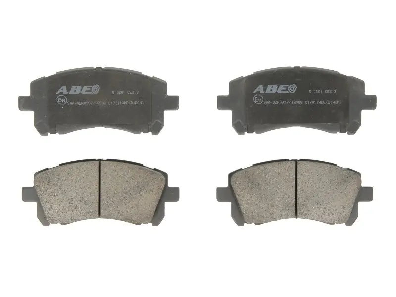 Комплект гальмівних колодок передн, SUBARU FORESTER, IMPREZA, LEGACY II, LEGACY III, LEGACY OUTBACK, OUTBACK 2.0-3.0 03.94-09.13 ABE C17011ABE (фото 1)