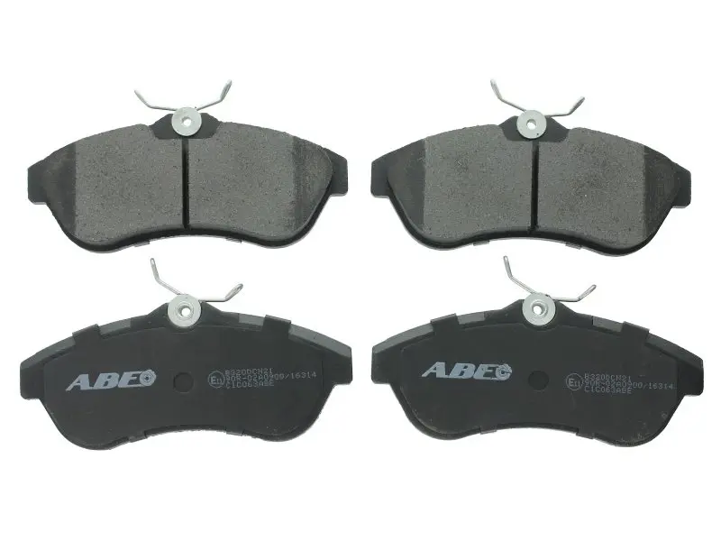 Комплект гальмівних колодок передн, CITROEN C2, C2 ENTERPRISE, C3 I, C3 II, C3 PLURIEL 1.4-1.6D 02.02- ABE C1C063ABE (фото 1)