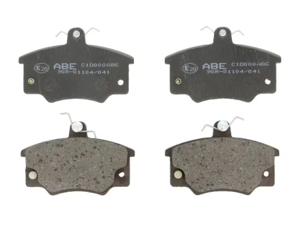 Комплект гальмівних колодок передн, ABARTH RITMO ALFA ROMEO 145, 146, 155, 33, ARNA, SPIDER FIAT 131, 132, 147, ARGENTA, BARCHETTA, BRAVO I, CROMA, PANDA, PUNTO 0.65-Electric 01.76-03.12 ABE C1D000ABE
