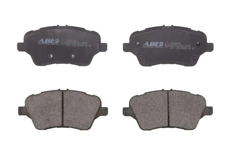 Комплект гальмівних колодок передн, FORD B-MAX, ECOSPORT, FIESTA, FIESTA VI, FIESTA VII, TOURNEO COURIER B460, TRANSIT COURIER B460 1.0-1.6D 06.08- ABE C1G064ABE (фото 1)
