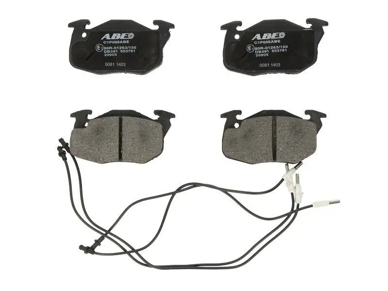 Комплект гальмівних колодок передн, CITROEN AX, C15, SAXO, ZX PEUGEOT 106 I, 106 II, 205, 205 I, 205 II, 305, 305 I, 305 II, 306, 309, 405 I, 405 II RENAULT CLIO II 1.0-Electric 10.77- ABE C1P006ABE (фото 1)