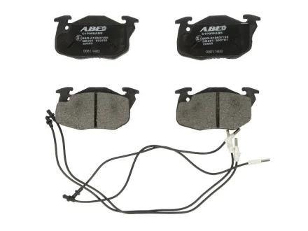 Комплект гальмівних колодок передн, CITROEN AX, C15, SAXO, ZX PEUGEOT 106 I, 106 II, 205, 205 I, 205 II, 305, 305 I, 305 II, 306, 309, 405 I, 405 II RENAULT CLIO II 1.0-Electric 10.77- ABE C1P006ABE