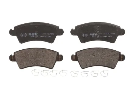 Комплект гальмівних колодок передн, PEUGEOT 206, 306 1.6-2.0D 04.93-09.09 ABE C1P041ABE