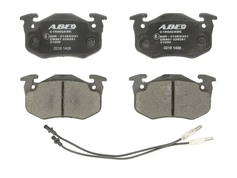 Комплект гальмівних колодок передн, RENAULT 18, 5, CLIO I, RAPID, SUPER 5, TWINGO I 1.0-1.6D 01.72-06.07 ABE C1R002ABE (фото 1)