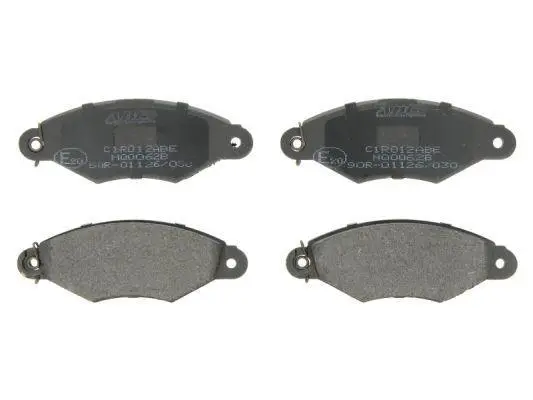 Комплект гальмівних колодок передн, CITROEN XSARA NISSAN KUBISTAR PEUGEOT 106 II, 206, 306, J5 RENAULT KANGOO, KANGOO EXPRESS, THALIA I 1.0-Electric 09.90- ABE C1R012ABE (фото 1)