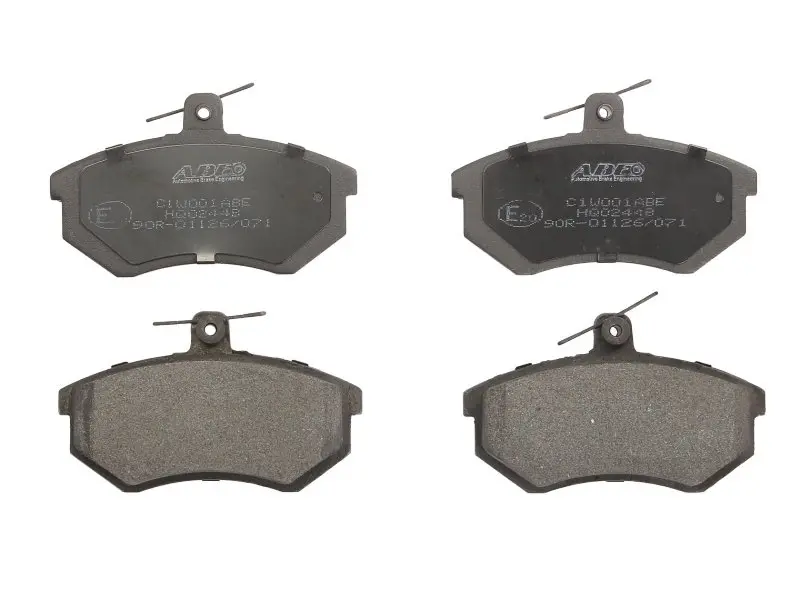 Комплект гальмівних колодок передн, AUDI 100 C2, 100 C3, 200 C2, 200 C3, 80 B2, 80 B3, 80 B4, 90 B3, A4 B5, A4 B6, CABRIOLET B3, COUPE B2, COUPE B3, QUATTRO CHERY A3, COWIN 5 1.4-2.9 07.77- ABE C1W001ABE (фото 1)