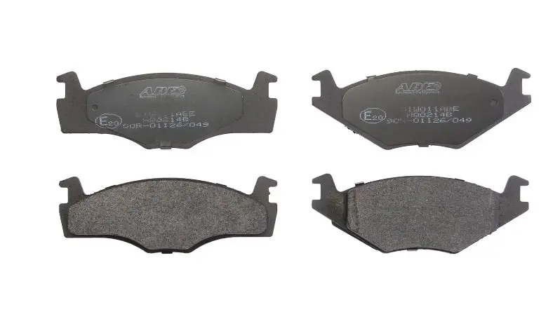 Комплект гальмівних колодок передн, SEAT CORDOBA, IBIZA II, TOLEDO I VW CADDY I, GOLF I, GOLF II, GOLF III, JETTA I, JETTA II, PASSAT B1, PASSAT B2, PASSAT B3/B4 1.0-2.2 02.74-10.02 ABE C1W011ABE (фото 1)