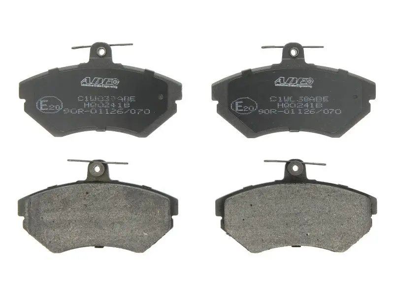 Комплект гальмівних колодок передн, AUDI A4 B5 SEAT AROSA, CORDOBA, CORDOBA VARIO, IBIZA II, IBIZA III, IBIZA IV, IBIZA IV SC, INCA, TOLEDO I VW CADDY, CADDY II, CADDY III 1.0-2.1 01.81- ABE C1W038ABE (фото 1)