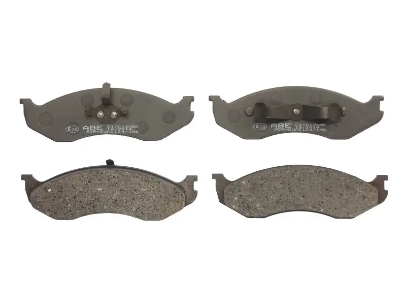 Комплект гальмівних колодок передн, JEEP CHEROKEE, COMANCHE, GRAND CHEROKEE I, WRANGLER I, WRANGLER II KIA CARNIVAL I 2.1D-5.9 10.84-04.07 ABE C1Y012ABE (фото 1)