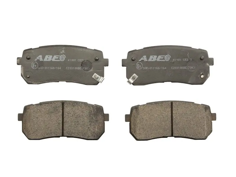 Комплект гальмівних колодок задн, HYUNDAI H-1 CARGO, H-1 TRAVEL, IX55 KIA CARNIVAL II, CARNIVAL III, SORENTO III, SPORTAGE IV MAZDA 3, CX-30 1.8D-3.8 10.01- ABE C20310ABE (фото 1)