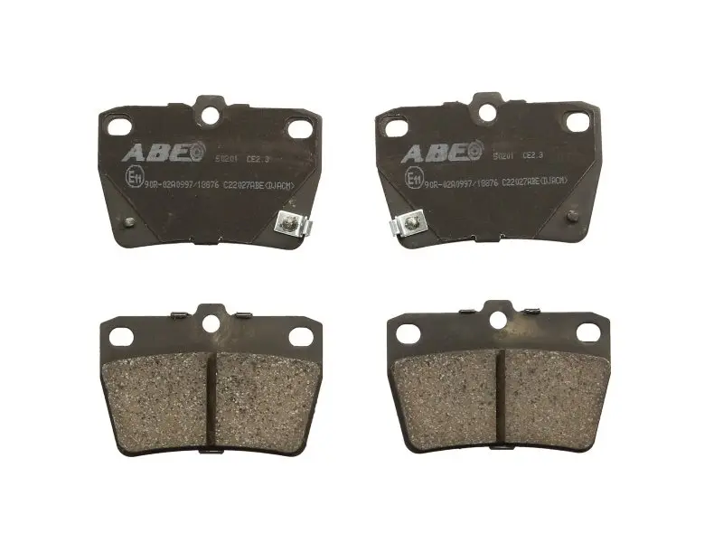 Комплект гальмівних колодок задн, CHERY TIGGO TOYOTA RAV 4 I, RAV 4 II 1.6-2.4 01.94-10.16 ABE C22027ABE (фото 1)