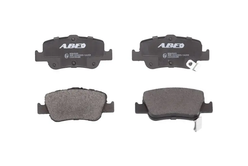 Комплект гальмівних колодок задн, TOYOTA AURIS, BB I, COROLLA, PRIUS, PROBOX / SUCCEED, RACTIS, VERSO S, VIOS / SOLUNA VIOS, YARIS, YARIS / VIOS 1.0-2.2D 03.00- ABE C22036ABE (фото 1)