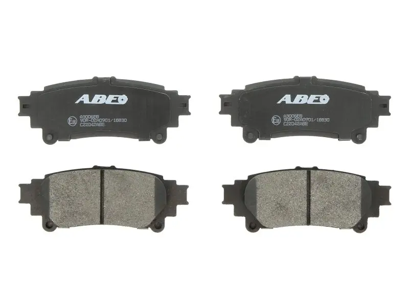 Комплект гальмівних колодок задн, LEXUS GS, IS III, RC, RX TOYOTA FORTUNER, HIGHLANDER, HIGHLANDER / KLUGER, MARK X II, PRIUS PLUS, SIENNA 1.8H-3.5H 04.05- ABE C22042ABE (фото 1)
