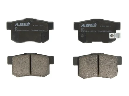 Комплект гальмівних колодок задн, ACURA RL, RSX, TL HONDA ACCORD IV, ACCORD IX, ACCORD V, ACCORD VI, ACCORD VII, ACCORD VIII, CITY IV, CIVIC III, CIVIC IV, CIVIC IX, CIVIC VI 1.2-3.7 03.86- ABE C24009ABE