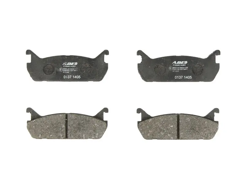 Комплект гальмівних колодок задн, DAIHATSU APPLAUSE I, APPLAUSE II MAZDA 323 C IV, 323 F IV, 323 P V, 323 S IV, 323 S VI, 6, MX-5 I, MX-5 II SUZUKI BALENO 1.3-2.3 06.89-10.05 ABE C26001ABE (фото 1)