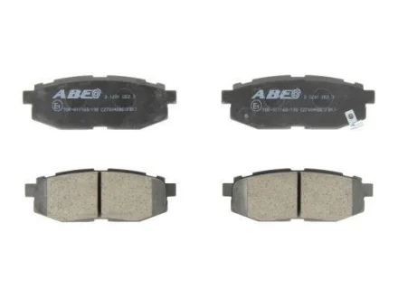Комплект гальмівних колодок задн, SUBARU BRZ, FORESTER, IMPREZA, LEGACY V, OUTBACK, TRIBECA TOYOTA GT 86 1.6-3.6 11.01- ABE C27004ABE