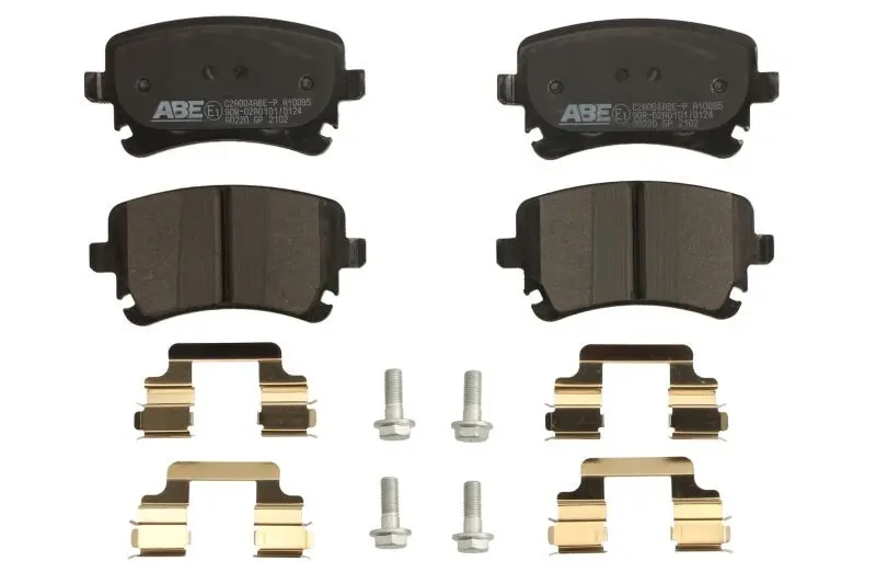Комплект гальмівних колодок задн, AUDI A3, A4 B6, A4 B7, A6 ALLROAD C6, A6 C5, A6 C6, A8 D3 BENTLEY CONTINENTAL, CONTINENTAL FLYING SPUR VW CALIFORNIA T5 CAMPER 1.8-Electric 05.01-08.24 ABE C2A004ABE-P (фото 1)