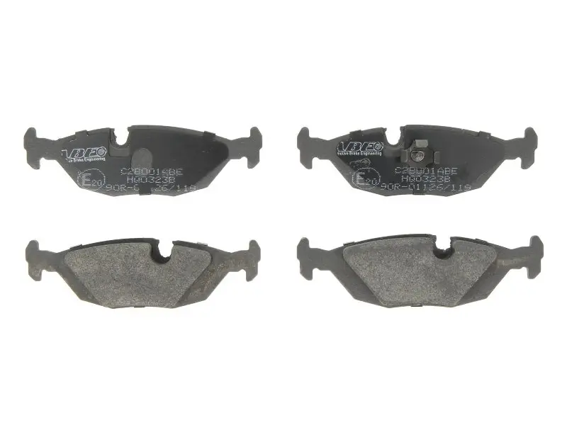 Комплект гальмівних колодок задн, BMW 3 (E30), 3 (E36), 5 (E28), 6 (E24), 7 (E23), 7 (E32), 7 (E65, E66, E67), X3 (E83), Z1 1.6-4.0 04.76-08.10 ABE C2B001ABE (фото 1)