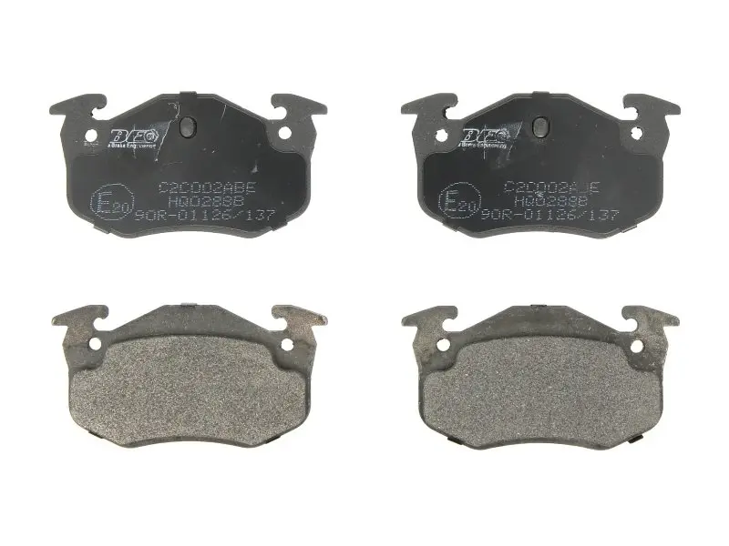 Комплект гальмівних колодок задн, CITROEN BX, SAXO, XSARA, ZX PEUGEOT 106 II, 205, 205 I, 205 II, 206, 306, 309, 309 I, 309 II, BOXER RENAULT 11, 19 I, 19 I CHAMADE, 19 II 1.0-Electric 09.82- ABE C2C002ABE (фото 1)