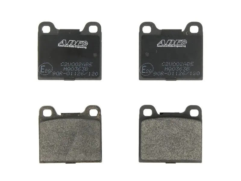 Комплект гальмівних колодок задн, VOLVO 240, 260, 740, 760, 780, 850, 940, 940 II, 960, 960 II, C70 I, S70, S80 I, S90 I, V70 I, V90 I MASERATI BITURBO SPYDER OPEL REKORD D 1.9-2.9 08.74-10.05 ABE C2V002ABE (фото 1)