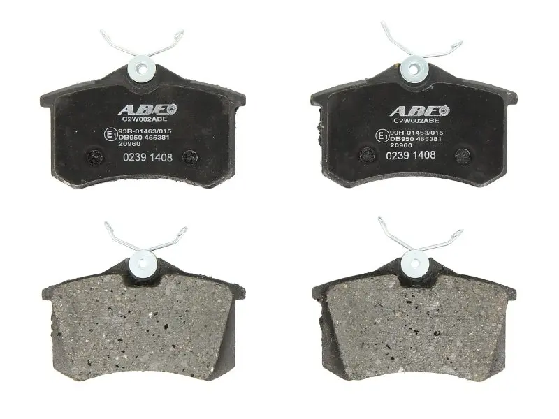 Комплект гальмівних колодок задн, DS DS 3 AUDI 80 B4, A1, A1 ALLSTREET, A1 CITY CARVER, A2, A3, A4 B5, A4 B6, A4 B7, A6 C4, A6 C5, ALLROAD C5, TT CITROEN C2, C3 I 1.0-Electric 01.70- ABE C2W002ABE (фото 1)