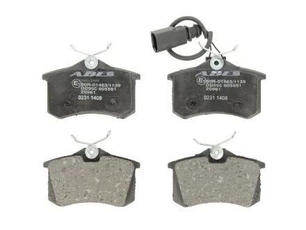 Комплект гальмівних колодок задн, DS DS 3 AUDI A4 B5 FORD GALAXY I, GALAXY MK I SEAT ALHAMBRA, IBIZA IV, IBIZA IV SC SKODA SCALA VW BEETLE, CADDY III 1.0-Electric 07.90- ABE C2W012ABE