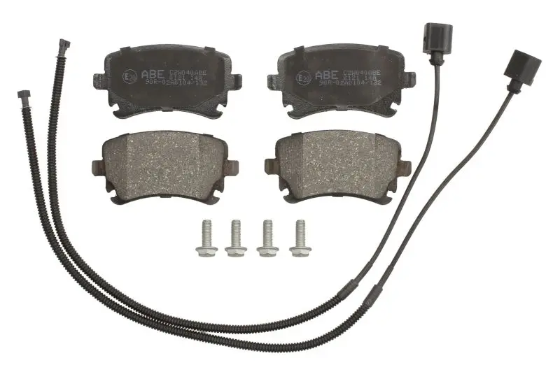 Комплект гальмівних колодок задн, AUDI A4 B6, A4 B7, A4 B8, A6 ALLROAD C6, A6 C5, A6 C6, A8 D3 BENTLEY CONTINENTAL VW PHAETON 2.0-6.0 12.97-07.18 ABE C2W040ABE (фото 1)