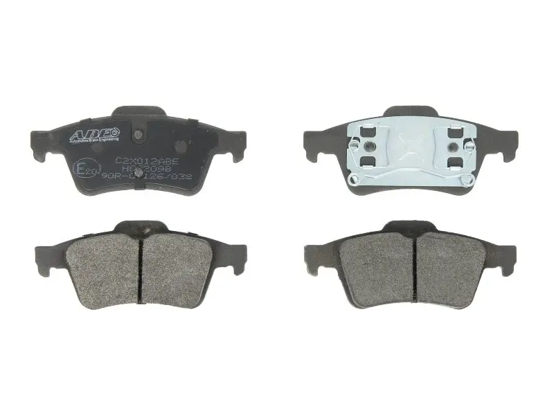 Комплект гальмівних колодок задн, FORD C-MAX II, ECOSPORT, FOCUS II, FOCUS III, GRAND C-MAX, KUGA II, TOURNEO CONNECT, TRANSIT CONNECT NISSAN PRIMERA RENAULT ESPACE IV 1.5-3.5 09.00- ABE C2X012ABE (фото 1)