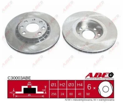 Диск гальмівний передн лів/прав DAEWOO ARANOS, CIELO, ESPERO, LANOS, LEMANS, NEXIA, PRINCE LOTUS ELAN OPEL ASCONA C, ASTRA F, ASTRA F CLASSIC, CALIBRA A, KADETT B, KADETT E 1.4-2.0D 08.71- ABE C30003ABE