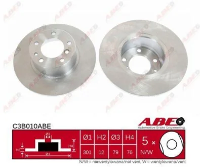 Диск гальмівний передн лів/прав BMW 5 (E34) 1.8-2.5D 06.87-07.96 ABE C3B010ABE