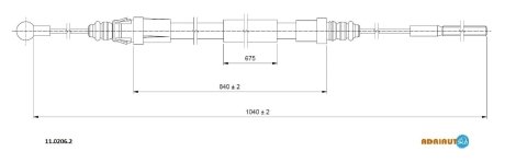 Трос остановочных тормозов ADRIAUTO 1102062