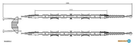 Трос остановочных тормозов ADRIAUTO 3302151