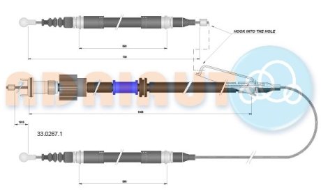 Трос остановочных тормозов ADRIAUTO 3302671