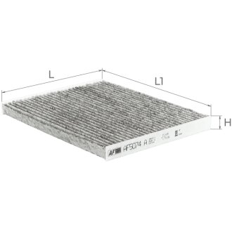 Фільтр салону Hyundai Tucson 04-10/ix35 10-/Ioniq 19-19/Kia Sportage 04-/Niro 17- (вугільний) ALPHA FILTER AF5074A