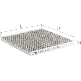 Фільтр салону Toyota Land Cruiser 03-/Camry 00-05/Prius 00-/Lexus GX 01-/RX/Subaru Legacy (вугільний) ALPHA FILTER AF5117a